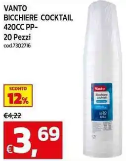 C+C maxigross Vanto bicchiere cocktail 420cc pp- offerta