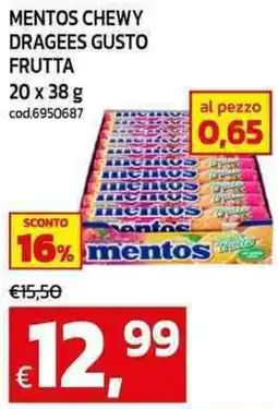 C+C maxigross Mentos chewy dragees gusto frutta offerta