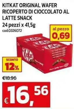 C+C maxigross Kitkat original wafer ricoperto di cioccolato al latte snack offerta