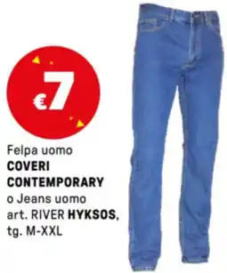 Iper La Grande Felpa uomo COVERI CONTEMPORARY o Jeans uomo art. RIVER HYKSOS, tg. M-XXL offerta