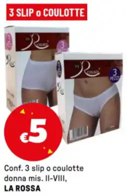Iper La Grande Conf. 3 slip o coulotte donna mis. II-VIII, LA ROSSA offerta