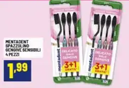 Risparmio Casa Mentadent spazzolino gengive sensibili 4 pezzi offerta