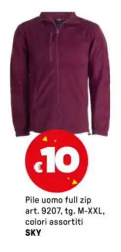 Iper La Grande Pile uomo full zip art. 9207, tg. M-XXL, colori assortiti SKY offerta