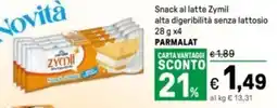 Iper La Grande Snack al latte Zymil alta digeribilità senza lattosio PARMALAT offerta