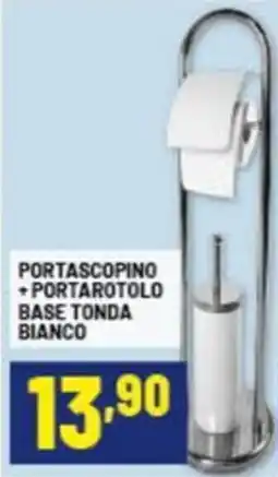 Risparmio Casa Portascopino portarotolo base tonda bianco offerta