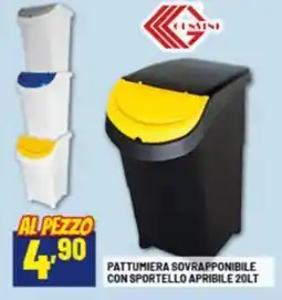 Risparmio Casa Pattumiera sovrapponibile con sportello apribile 20lt offerta