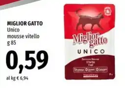 Famila Superstore MIGLIOR GATTO Unico mousse vitello offerta