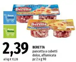 Famila Superstore BERETTA pancetta a cubetti dolce, affumicata offerta