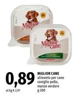 Famila Superstore MIGLIOR CANE alimento per cane coniglio pollo, manzo verdure offerta