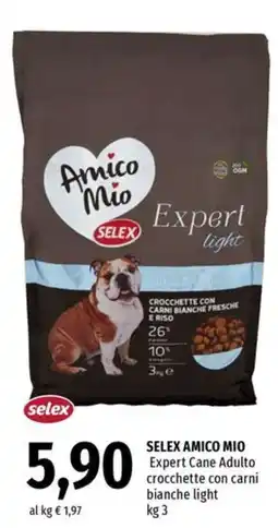 Famila Superstore SELEX AMICO MIO Expert Cane Adulto crocchette con carni bianche light offerta