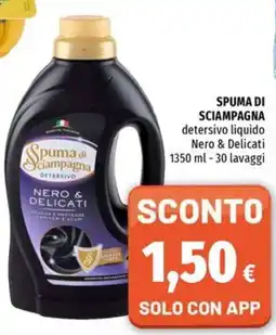 Famila Superstore SPUMA DI SCIAMPAGNA detersivo liquido Nero & Delicati offerta