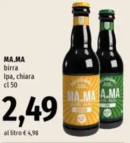 Famila Superstore MA.MA birra Ipa, chiara offerta
