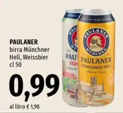 Famila Superstore PAULANER birra Münchner Hell, Weissbier offerta