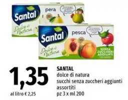 Famila Superstore SANTAL dolce di natura succhi senza zuccheri aggiunti offerta