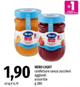 Famila Superstore HERO LIGHT confetture senza zuccheri aggiunti offerta