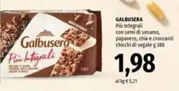 Famila Superstore GALBUSERA Più Integrali con semi di sesamo, papavero, chia e croccanti chicchi di segale offerta