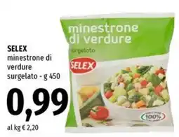 Famila Superstore SELEX minestrone di verdure surgelato offerta