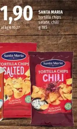 Famila Superstore SANTA MARIA tortilla chips salate, chili offerta