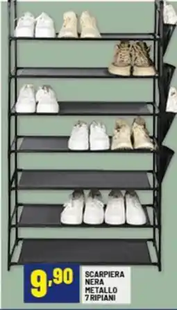 Risparmio Casa Scarpiera nera metallo 7 ripiani offerta