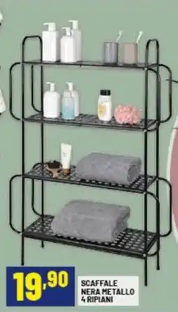 Risparmio Casa Scaffale nera metallo 4 ripiani offerta
