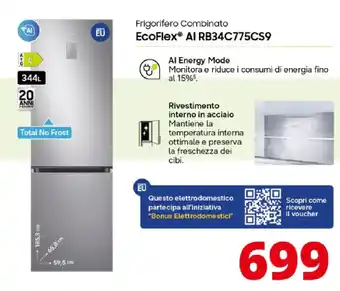 SAMSUNG Frigorifero Combinato EcoFlex AI RB34C775CS9