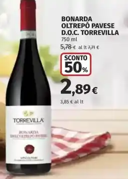 Coop Bonarda oltrepò pavese d.o.c. TORREVILLA offerta