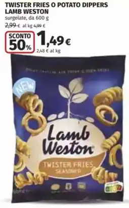 Coop Twister fries o potato dippers LAMB WESTON offerta