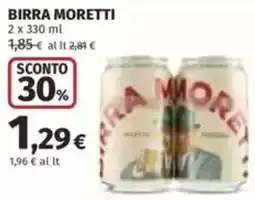 Coop Birra MORETTI offerta
