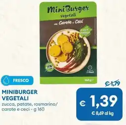 MD Discount MINIBURGER VEGETALI zucca, patate, rosmarino/ carote e ceci offerta