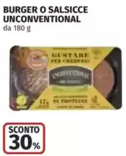Coop Burger o salsicce UNCONVENTIONAL offerta