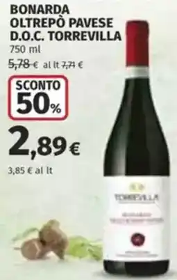 Coop Bonarda oltrepò pavese d.o.c. TORREVILLA offerta