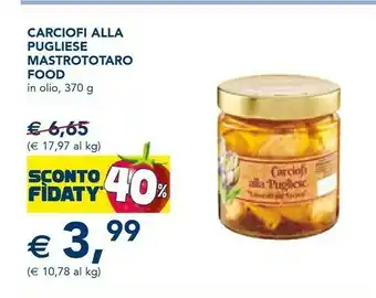 Esselunga Carciofi alla pugliese mastrototaro food in olio offerta