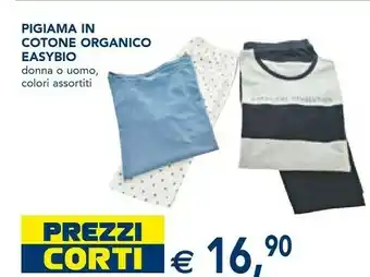 Esselunga Pigiama in cotone organico easybio donna/ uomo offerta