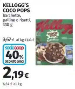 Coop KELLOGG'S coco pops barchette, palline o risetti offerta