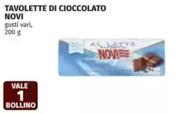 Coop Tavolette di cioccolato NOVI offerta
