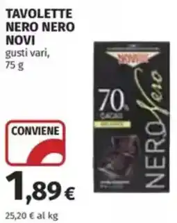 Coop Tavolette nero nero NOVI offerta