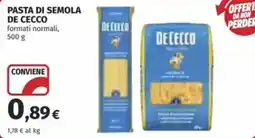 Coop Pasta di semola DE CECCO offerta