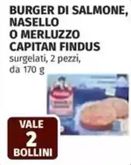 Coop Burger di salmone, nasello o merluzzo CAPITAN FINDUS offerta