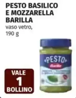 Coop Pesto basilico e mozzarella barilla vaso vetro offerta