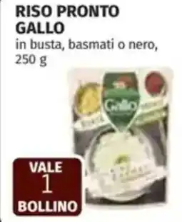 Coop Riso pronto gallo in busta, basmati o nero, offerta