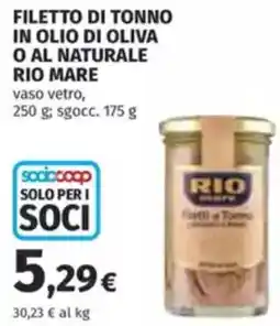 Coop Filetto di tonno in olio di oliva o al naturale RIO MARE offerta