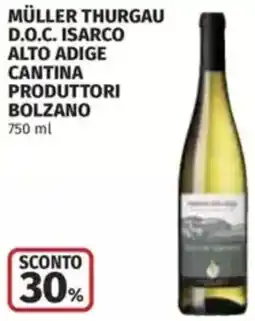 Coop Müller thurgau d.o.c. isarco alto adige CANTINA PRODUTTORI BOLZANO offerta