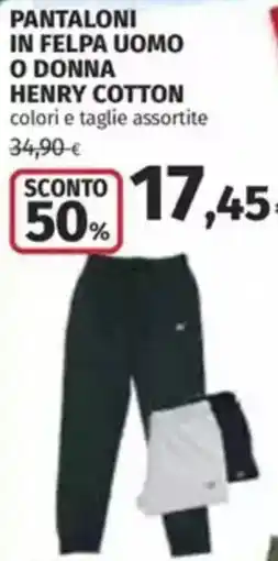 Coop Pantaloni in felpa uomo o donna henry cotton offerta