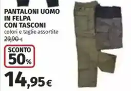 Coop Pantaloni uomo in felpa con tasconi offerta
