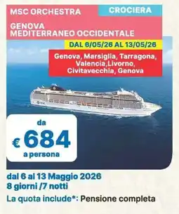MD Discount Msc orchestra genova mediterraneo occidentale offerta