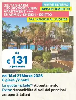 MD Discount Delta sharm luxurypool view apartment sharm el-sheikh - egitto offerta