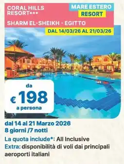 MD Discount Coral hills resort sharm el-sheikh - egitto offerta