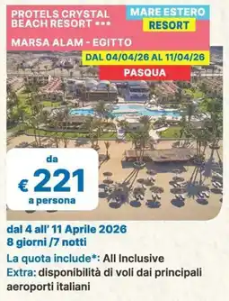 MD Discount Protels crystal beach resort marsa alam - egitto offerta