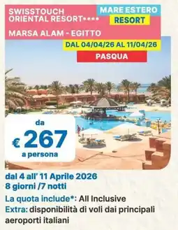 MD Discount Swisstouch oriental resort marsa alam - egitto offerta