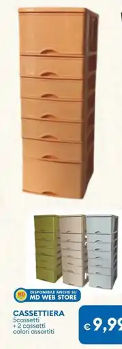MD Discount Cassettiera 5cassetti + 2 cassetti offerta